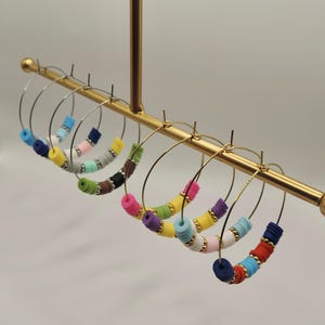 Hoop earrings with Heishi beads, hoop earrings