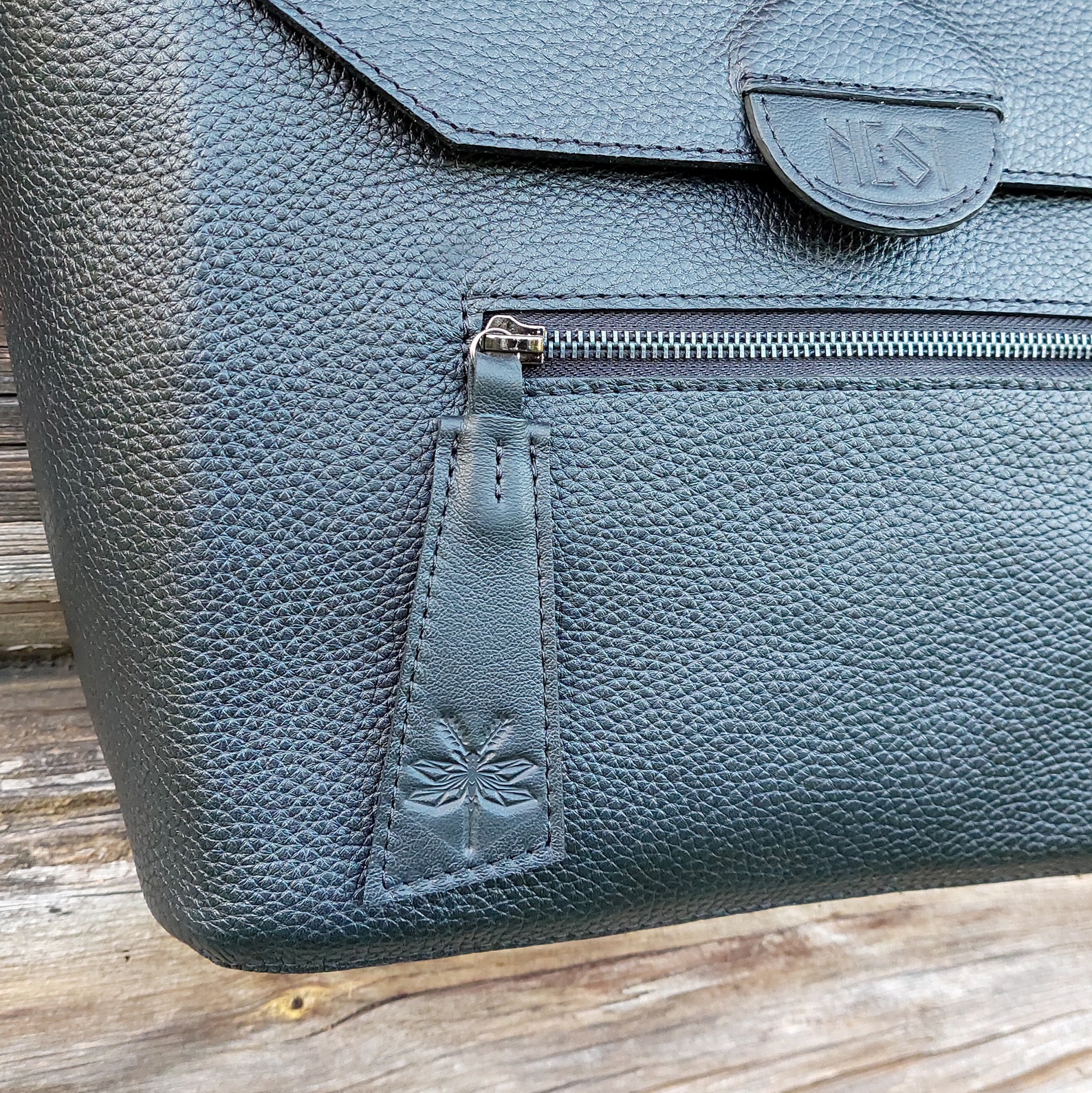 Black Leather Everyday Bag, Office Shoulder Bag, Top Handle Bag, Large Handbag With Zipper