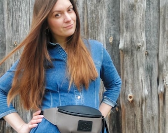 Riñonera de cuero italiano hecha a mano, bolso de cintura para mujer, bolso minimalista para el riñón, bolso de cintura para mujer