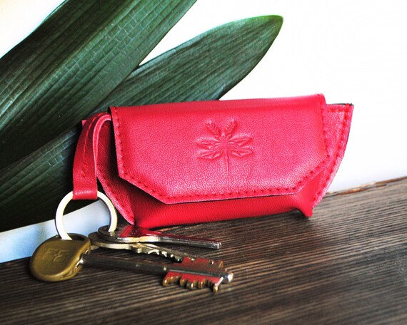 Minimalist Purse Coin Pouch Small Wallet Unisex Leather Change Snap Pocket Wallet Handmade Leather Accessories Gift
