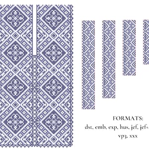 Vyshyvanka pattern, Machine embroidery design, Сross-stitch machine embroidery design, Ukrainian ornament Tryzub.
