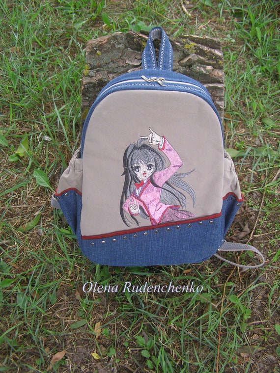 denim backpack for girls