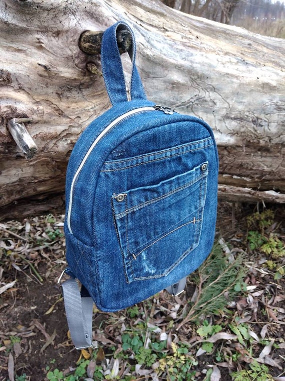 Embutido Recuento comentarista Mochila Jeans de diseño Mini mochila Urban Denim Bolso - Etsy México