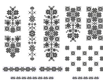 Set of machine embroidery designs, Pattern Ukrainian folk, Сross-stitch machine embroidery design, Ukrainian ornament.