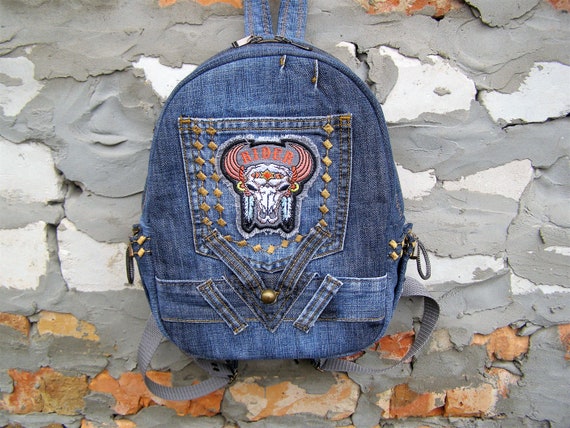 Jeans Urban Mini Backpack With Patch 