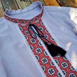 Ukrainian linen embroidered shirt, Ukrainian vyshyvanka, Ethnic sorochka gift for men, Ukrainian Man Vyshyvanka ethno style.