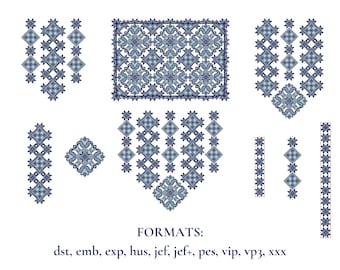 Set of machine embroidery designs, Pattern Ukrainian folk, Сross-stitch machine embroidery design, Ukrainian ornament.