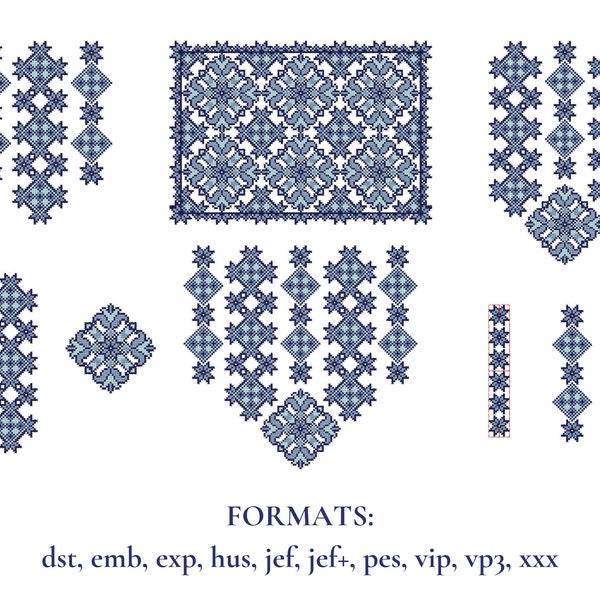 Set of machine embroidery designs, Pattern Ukrainian folk, Сross-stitch machine embroidery design, Ukrainian ornament.