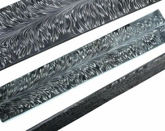 10/" long custom made feather pattern hand forged Damascus steel bar