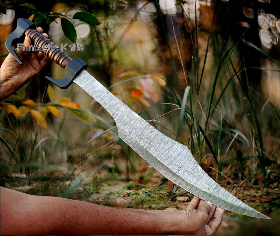 Handmade Damascus Steel Full Tang Spartan Sword - King Leonidas
