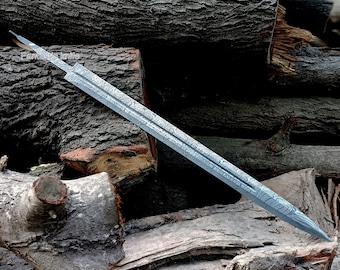 Handmade Damascus Viking Sword Full Tang Blade Blank 34.50&quot;