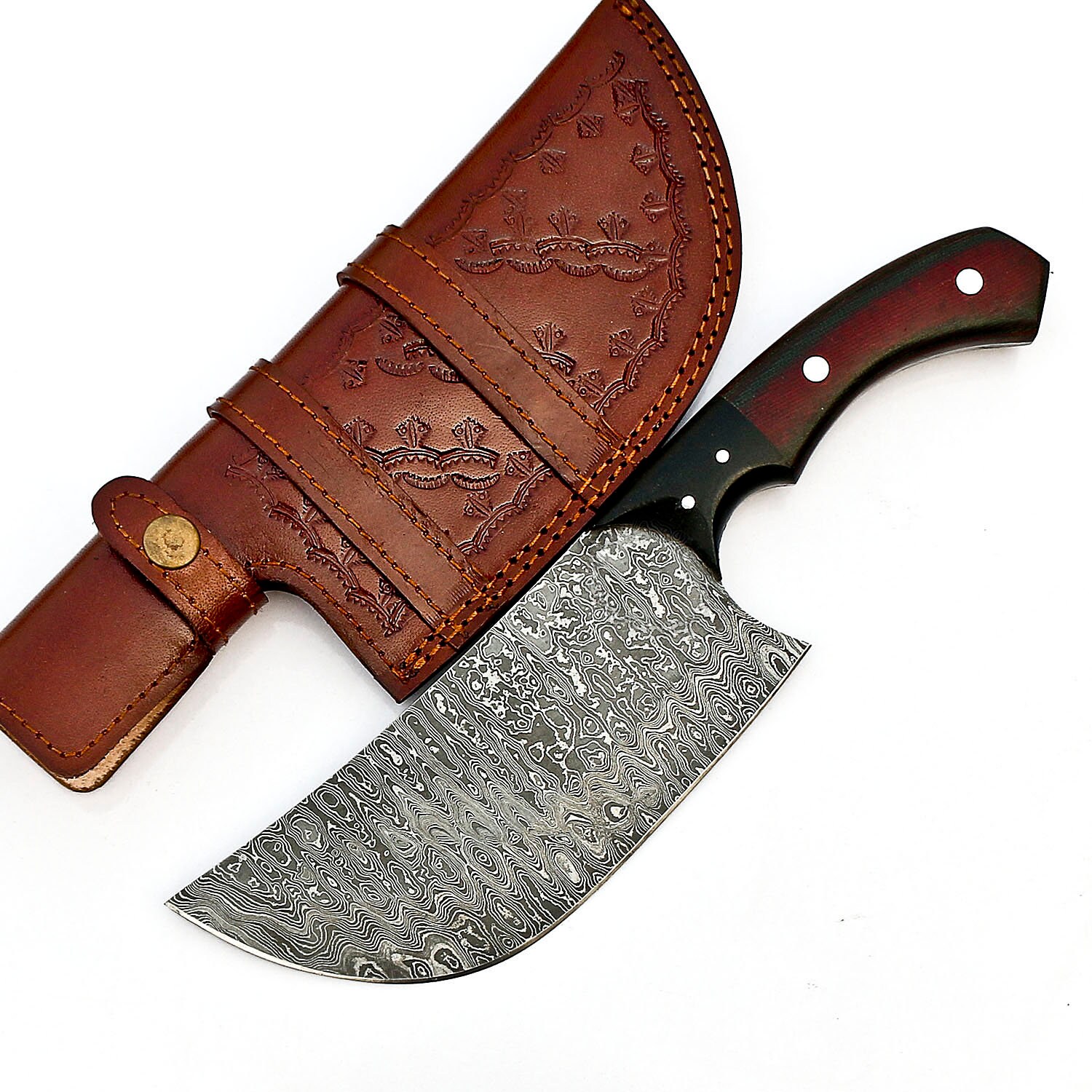 Handmade Damascus Steel Chef Cleaver Knife Micarta Handle With Etsy