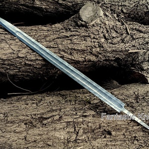 Espada Viking de Damasco feita à mão, lâmina de espiga completa, 34,50"
