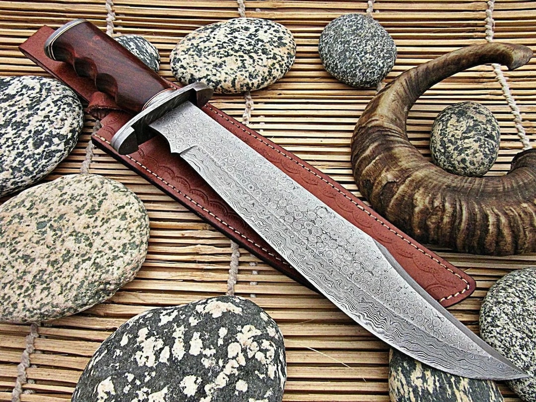  Unique Blades Longest 23'inches Blank Blade Custom Forged  Damascus Steel Blank Blade Bowie Knife For Knife Making Supplies With  Leather Sheath : Sports & Outdoors