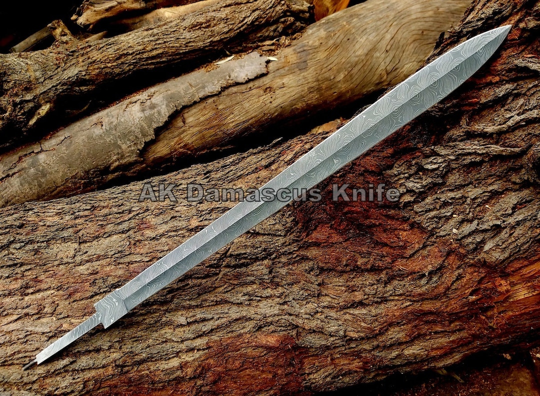 Handmade Damascus Full Tang Viking Sword Blade Blank 36 Etsy