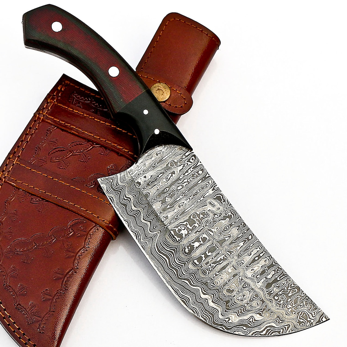 Handmade Damascus Steel Chef Cleaver Knife Micarta Handle With Etsy