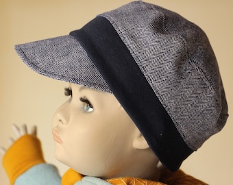 Michelmütze Herrgrat retro Linen Summer Hat Hat Cap Cap Herringbone Herringbone