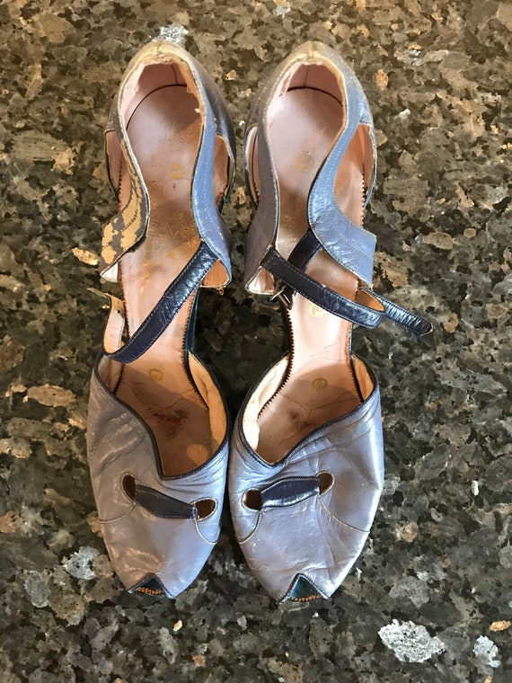 1940s color block heels - image 7
