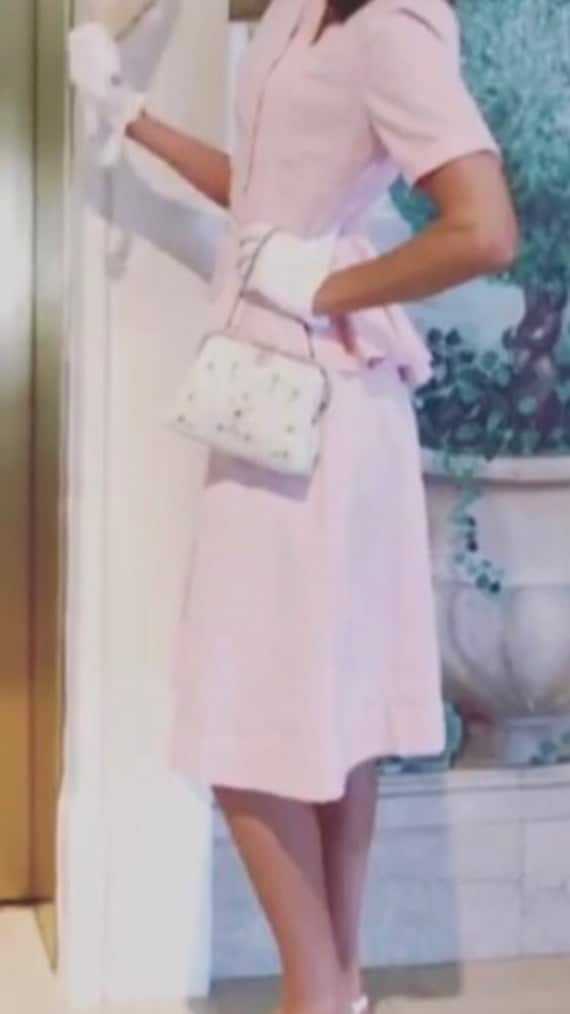 1940s two piece baby pink