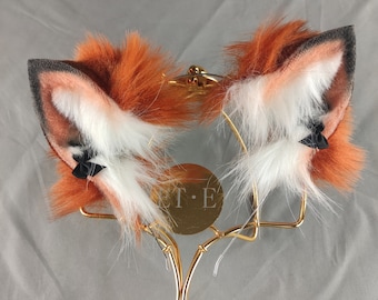Details about   Cat ears Kitty Wolf Headwear Coffe Brown Warm Grey Furry Animal Headband Costume 