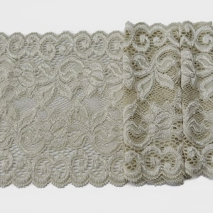 1 m hoogwaardige bi-elastische kant van 15 cm breed, ephemera, restjes, versiering, junk journal, scrapbooking