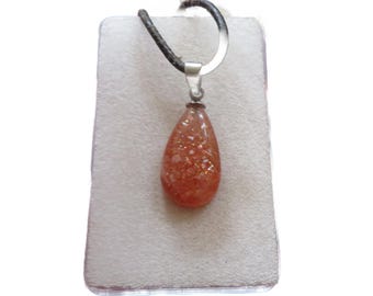 Sunstone Oligoclase Pendant with Loop Stainless Steel Various Models Allergy-free Handmade