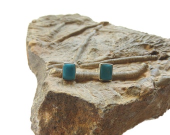 2 Models Turquoise Stud Earrings 925 Sterling Silver Genuine Gemstone from USA