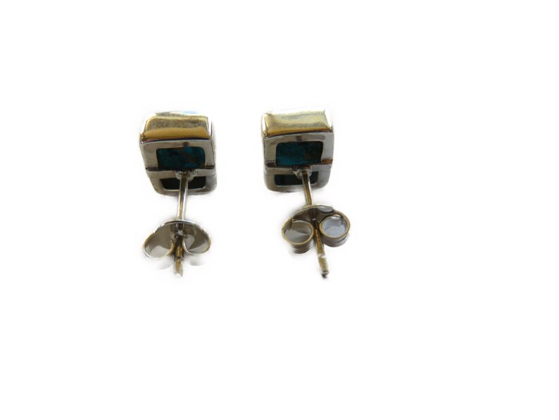 2 Models Turquoise Stud Earrings 925 Sterling Silver Genuine Gemstone from USA image 4