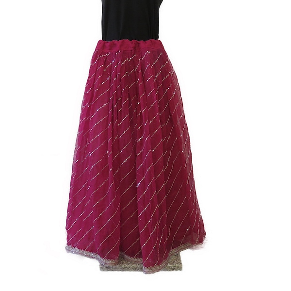 Vintage Sequin Skirt From India Bohemian Style Bollywood One Size