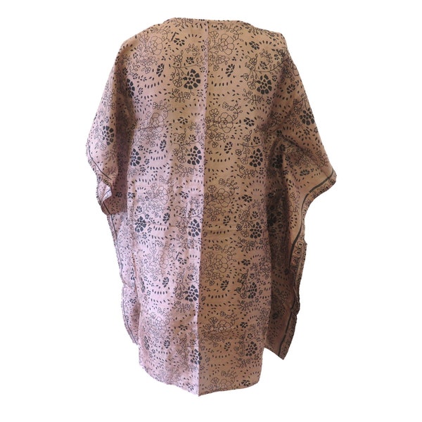 Seiden Kaftan Tunika aus Indien Oversize Umstandsbluse/Kleidchen luftig, leicht