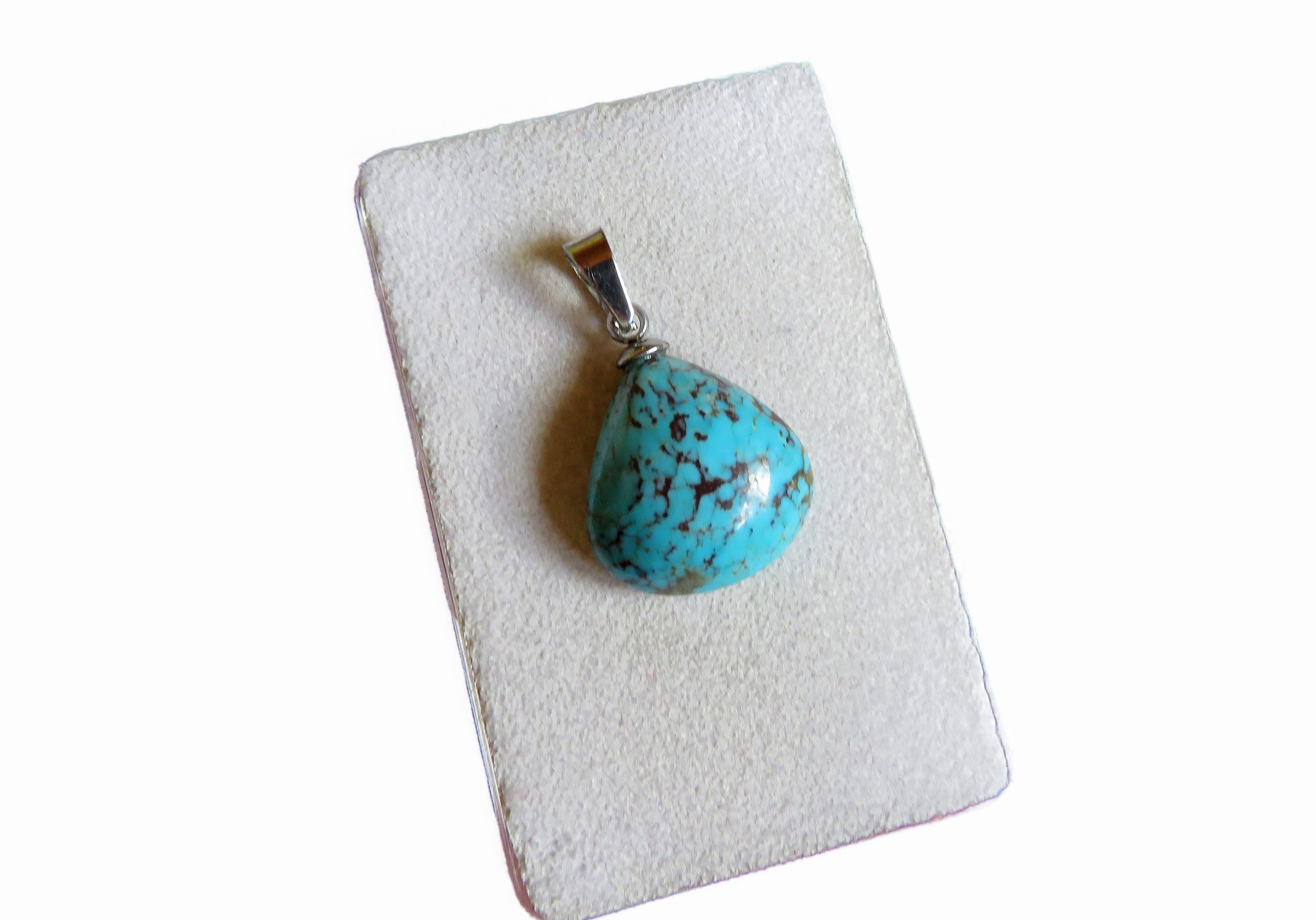 Turquoise from Tibet Pendant with loop various models Real gemstone Handmade