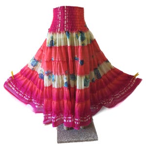 Maxi Skirt Ethnic Skirt Colorful Wide Indian Skirt Goa Bohemian Skirt One Size