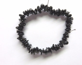 Pulsera Schörl de turmalina negra 18 - 22 cm Piedra preciosa auténtica sin tratar