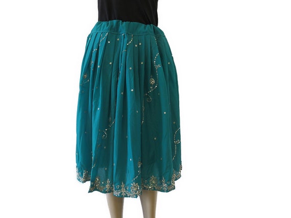 Indian Skirt Vintage Sequin Skirt Bohemian Style … - image 2