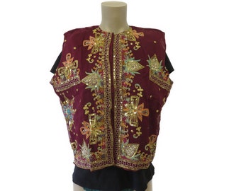 3 modeller indisk väst broderad med paljetter Boho Upcycling