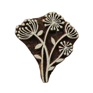 10 modèles fleurs/plantes timbres indiens en bois impression bleue impression textile bloc d'impression