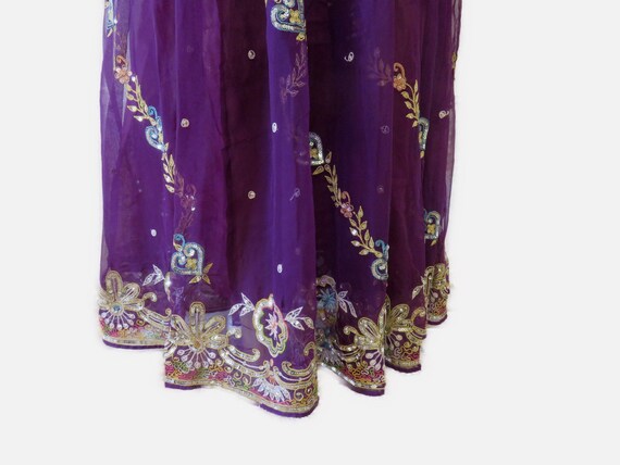 Indian Skirt Vintage Sequin Skirt Bohemian Style … - image 7