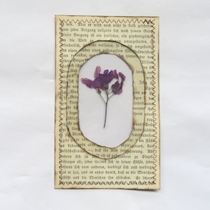 Éphémère avec de vraies fleurs pressées Fait main pour Junk Journal, embellissement de scrapbooking