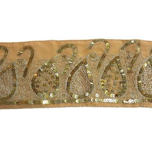 Sequined Sari Border 170 cm 9.5 cm Vintage Border, Oriental Border, Pompous Border, Bollywood Border