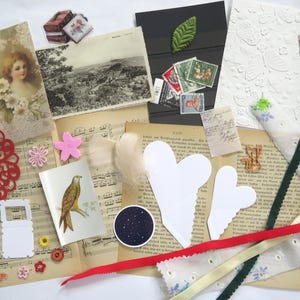 Scrapbooking Junk Journal Material Set van meer dan 80 items, Ephemera, Scraps Versiering,