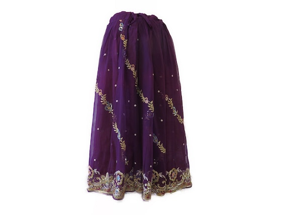 Indian Skirt Vintage Sequin Skirt Bohemian Style … - image 8