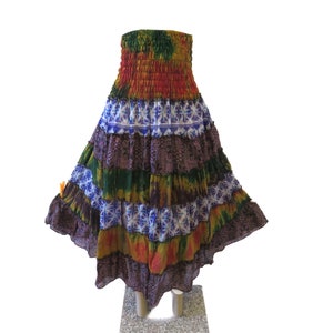 Airy Summer Skirt * Sun - Beach Vacation * From Indian Sari One Size