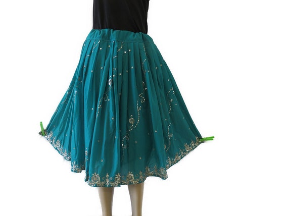 Indian Skirt Vintage Sequin Skirt Bohemian Style … - image 1