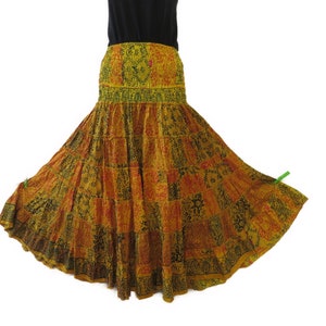 Maxi Silk Skirt Ethnic Skirt One size