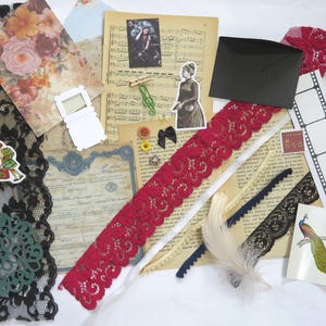 Scrapbooking Junk Journal Material Set van meer dan 80 items, Ephemera, Scraps Versiering,