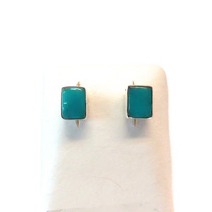 2 Models Turquoise Stud Earrings 925 Sterling Silver Genuine Gemstone from USA Nr. 1