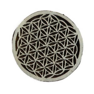 Timbro indiano in legno Mandala Blue Print Stampa tessile Stampa a blocchi