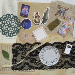 Scrapbooking Junk Journal Material Set van meer dan 70 items, Ephemera, Scraps Versiering,