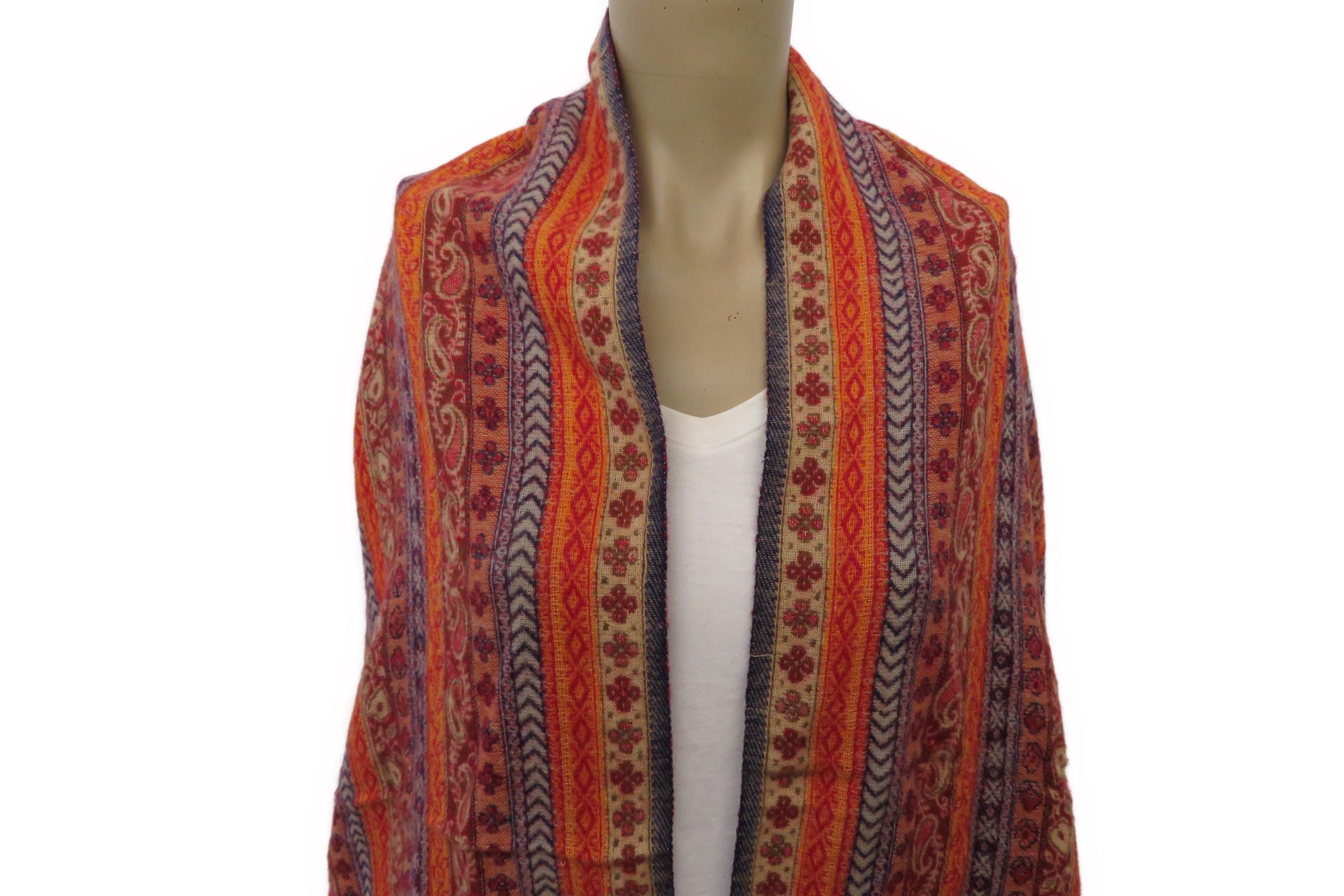 Tibetan Scarf "Yakwool" Can Be Worn On Both Sides Great Quality Super Soft Handwoven