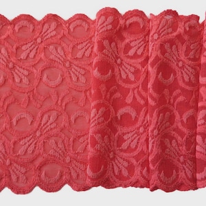1 m hoogwaardige bi-elastische kant van 14,5 cm breed, ephemera, restjes, versiering, junk journal, scrapbooking